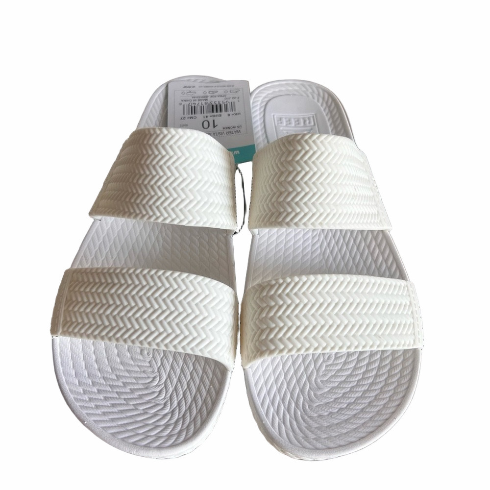 REEF NEW Water Vista Waterproof Women's Triple White Slide Shoe Size 10